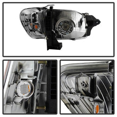 XTUNE POWER 9027468 Toyota Tacoma 01 04 Crystal Headlights with Amber Corner and Side Marker Lights 6pcs Chrome