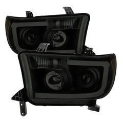 XTUNE POWER 9030413 Toyota Tundra 07 13 Toyota Sequoia 08 13 LED Light Bar Projector Headlights Black Smoked