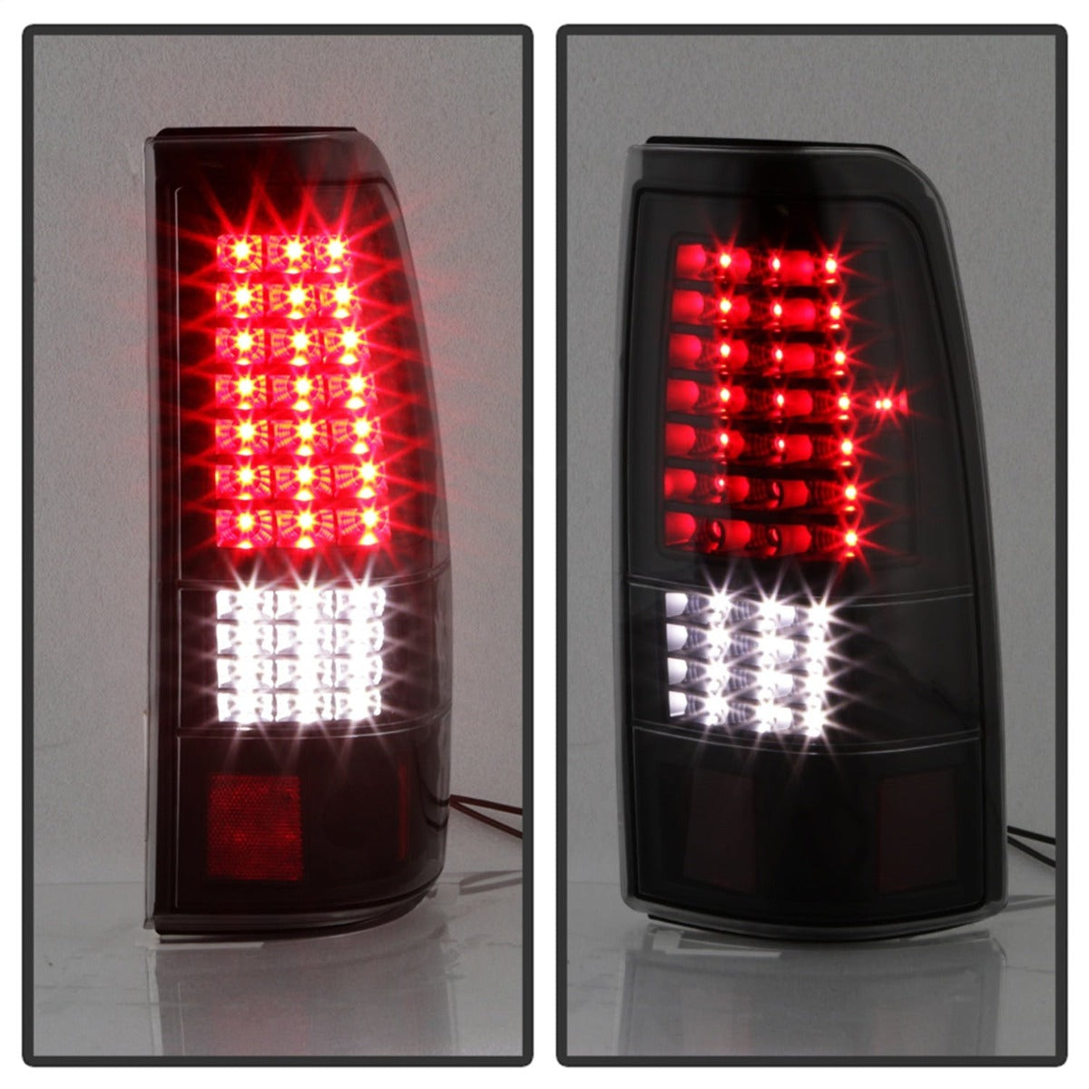 XTUNE POWER 9037641 Chevy Silverado 1500 2500HD 03 06 3500 04 06 (Not Fit Stepside) and 2007 Silverado Classic LED Tail Lights Black Smoked