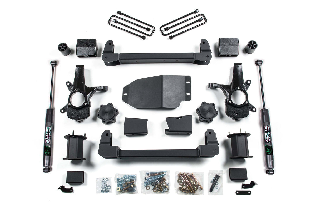 Zone Offroad 6 Suspension Lift Kit 4 Rear Lift Block - Nitro Loaded Struts Nitro Shocks ZONC1LN