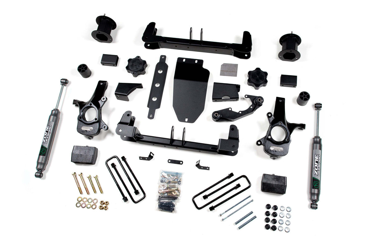 Zone Offroad 4 Suspension Lift Kit (Cast Steel Arms) 3 Rear Lift Block - Nitro Loaded Str ZONC27LN