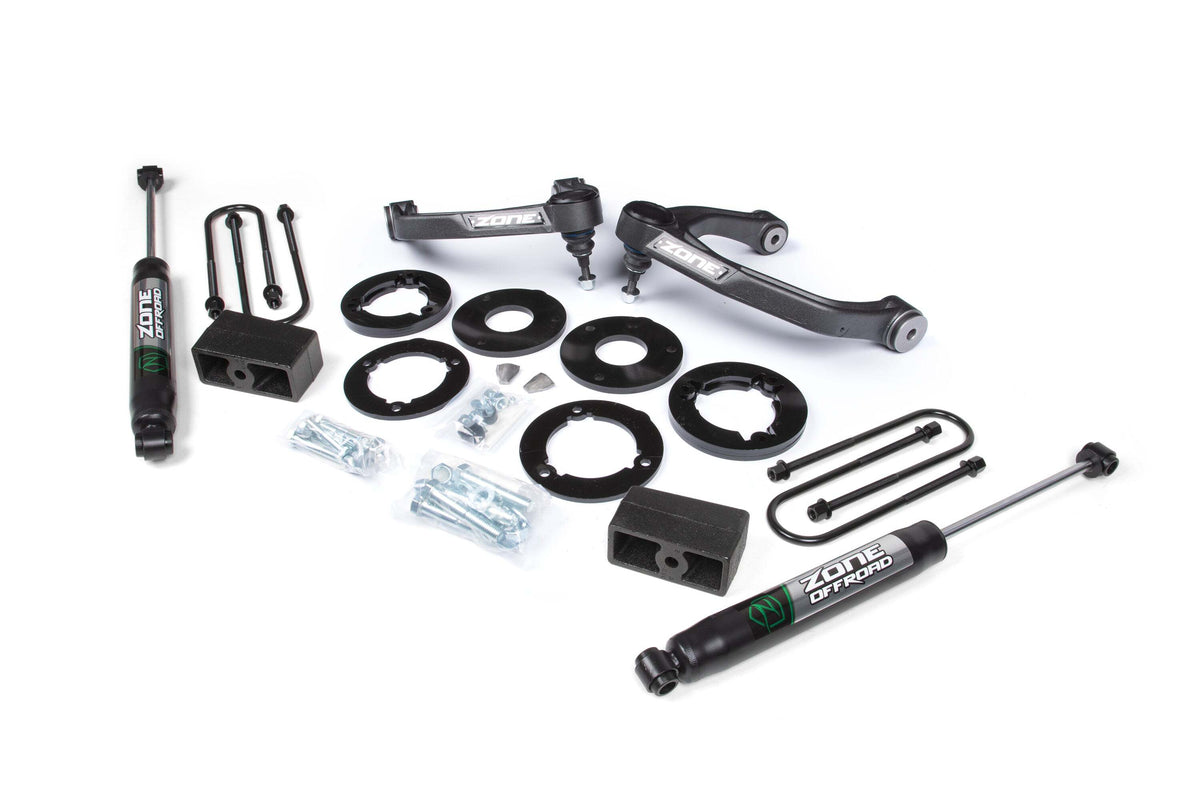 Zone Offroad 1.75 Suspension Lift Kit 1 Rear Block-Spacer Front Fox 2.0 ADV Rear Shock ZONC75F