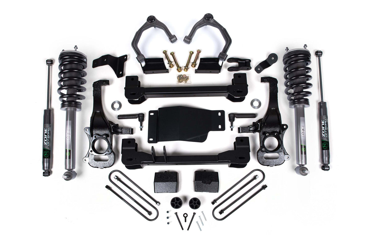 Zone Offroad 6 Suspension Lift Kit 5 Rear Block - Spacer Front Fox 2.0 ADV Rear Shock ZONC82F