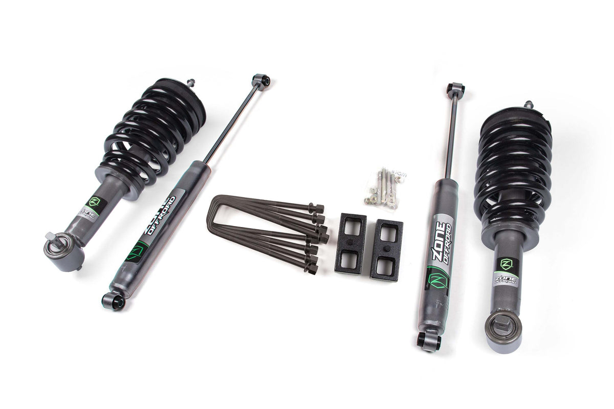 Zone Offroad 3 Suspension Lift Kit 2 Rear Lift Block - Nitro Loaded Struts Nitro Shocks ZONC87LN