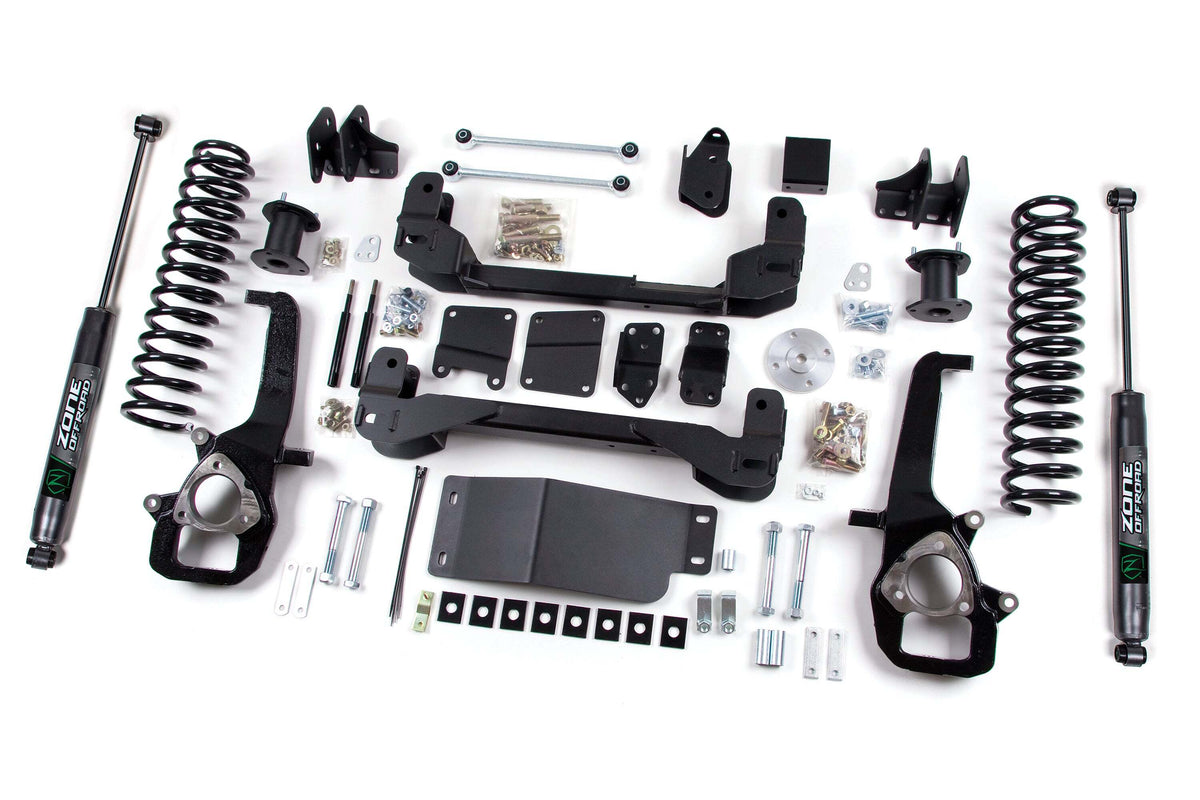 Zone Offroad 6 Susp Lift Kit 5 Rear Lift Coil Spring - Nitro Loaded Struts Nitro Shocks ZOND21LN