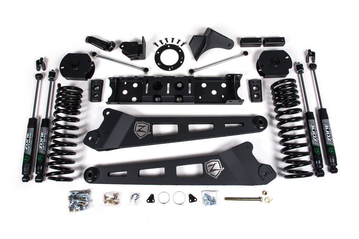 Zone Offroad 2019-2026 Ram 2500 4 Radius Arm Lift Kit - Gas - Nitro Shocks ZOND79N