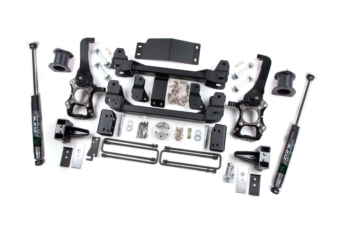 Zone Offroad 4 Suspension Lift Kit 4 Rear Lift Block - Nitro Loaded Struts Nitro Shocks ZONF150LN