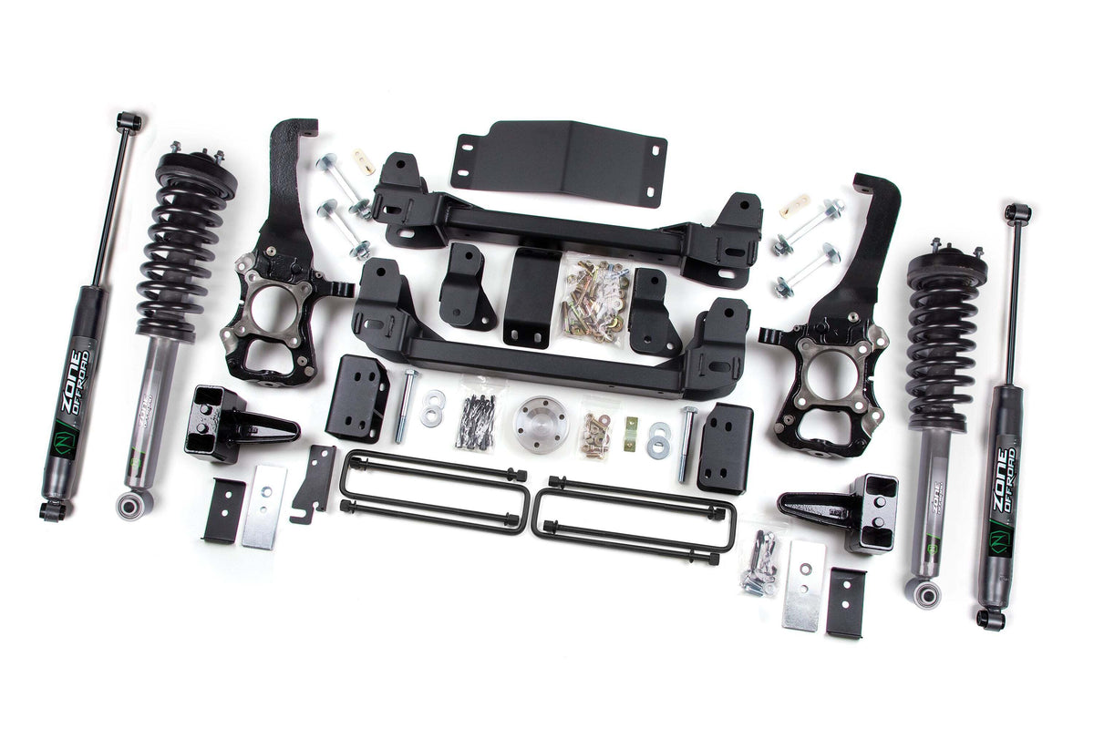 Zone Offroad 6 Suspension Lift Kit 4 Rear Lift Block - Nitro Loaded Struts Nitro Shocks ZONF75LN