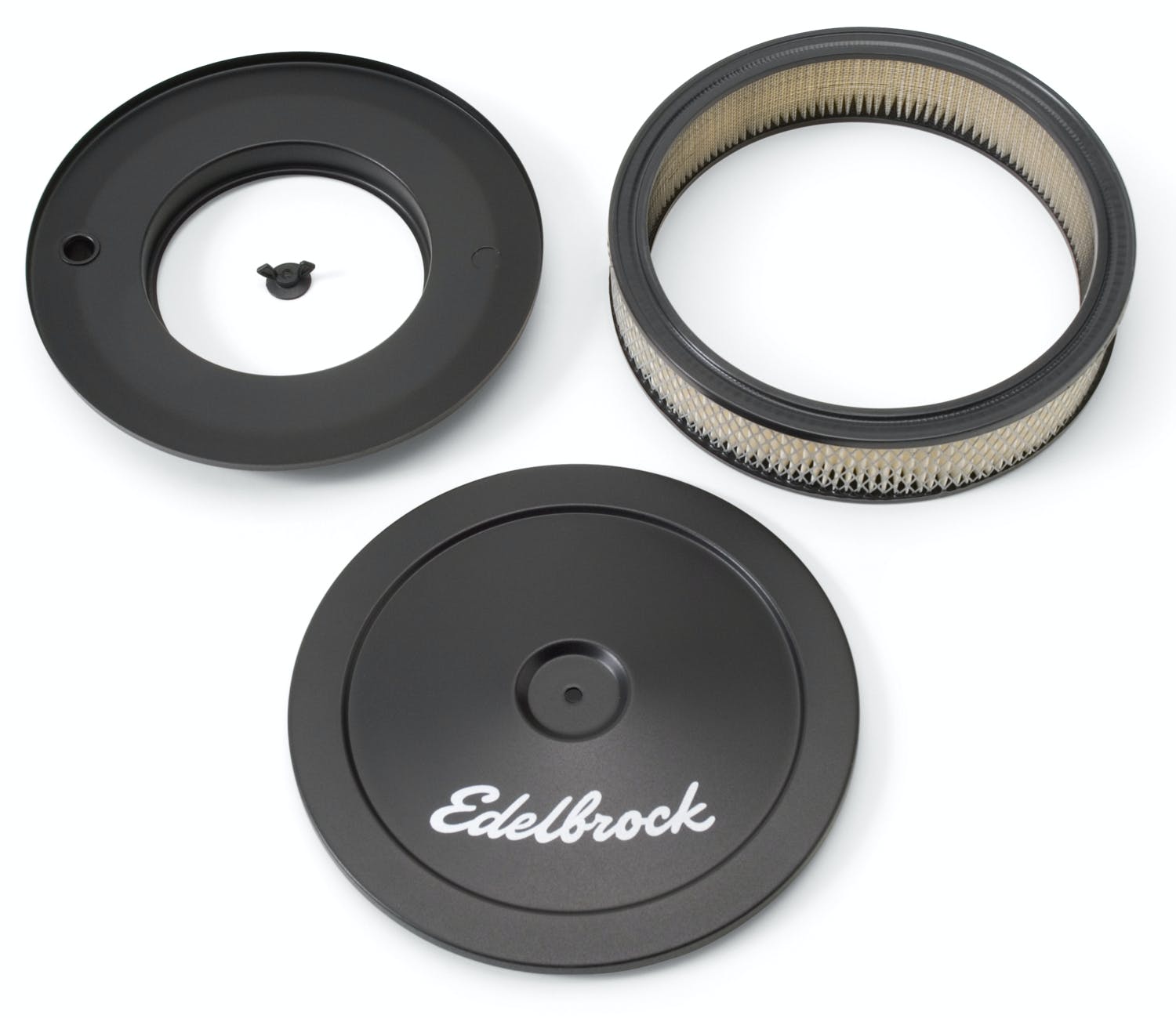 Edelbrock 1203 Pro-Flo Black 10 Round Air Cleaner with 2 Paper Element