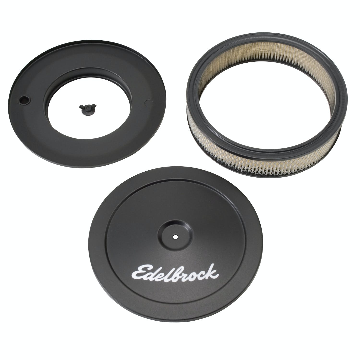 Edelbrock 1203 Pro-Flo Black 10 Round Air Cleaner with 2 Paper Element