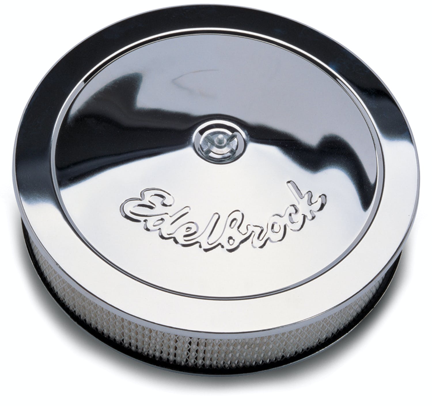 Edelbrock 1207 Pro-Flo Chrome 14 Round Air Cleaner with 3 Paper Element
