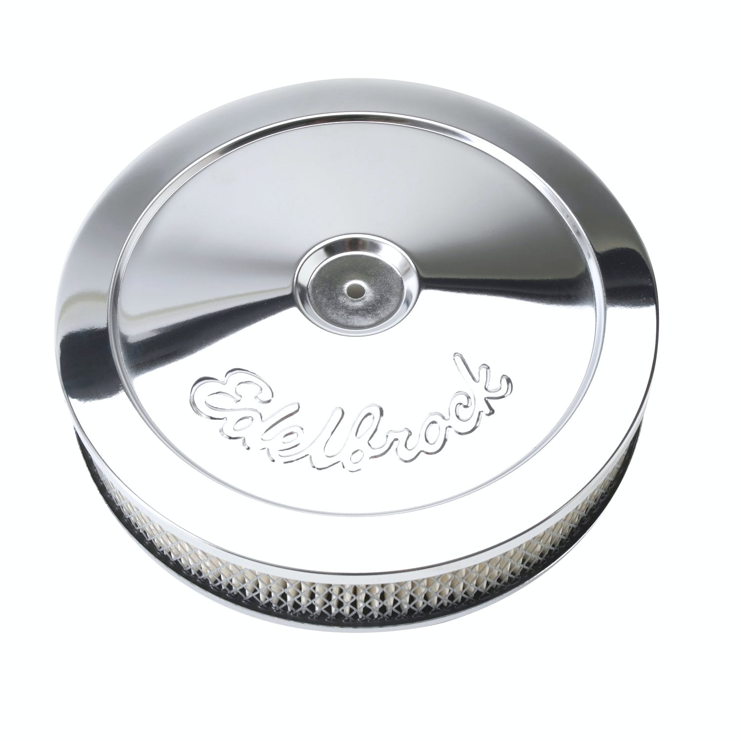 Edelbrock 1208 Pro-Flo Chrome 10 Round Air Cleaner with 2 Paper Element (Deep Flange)