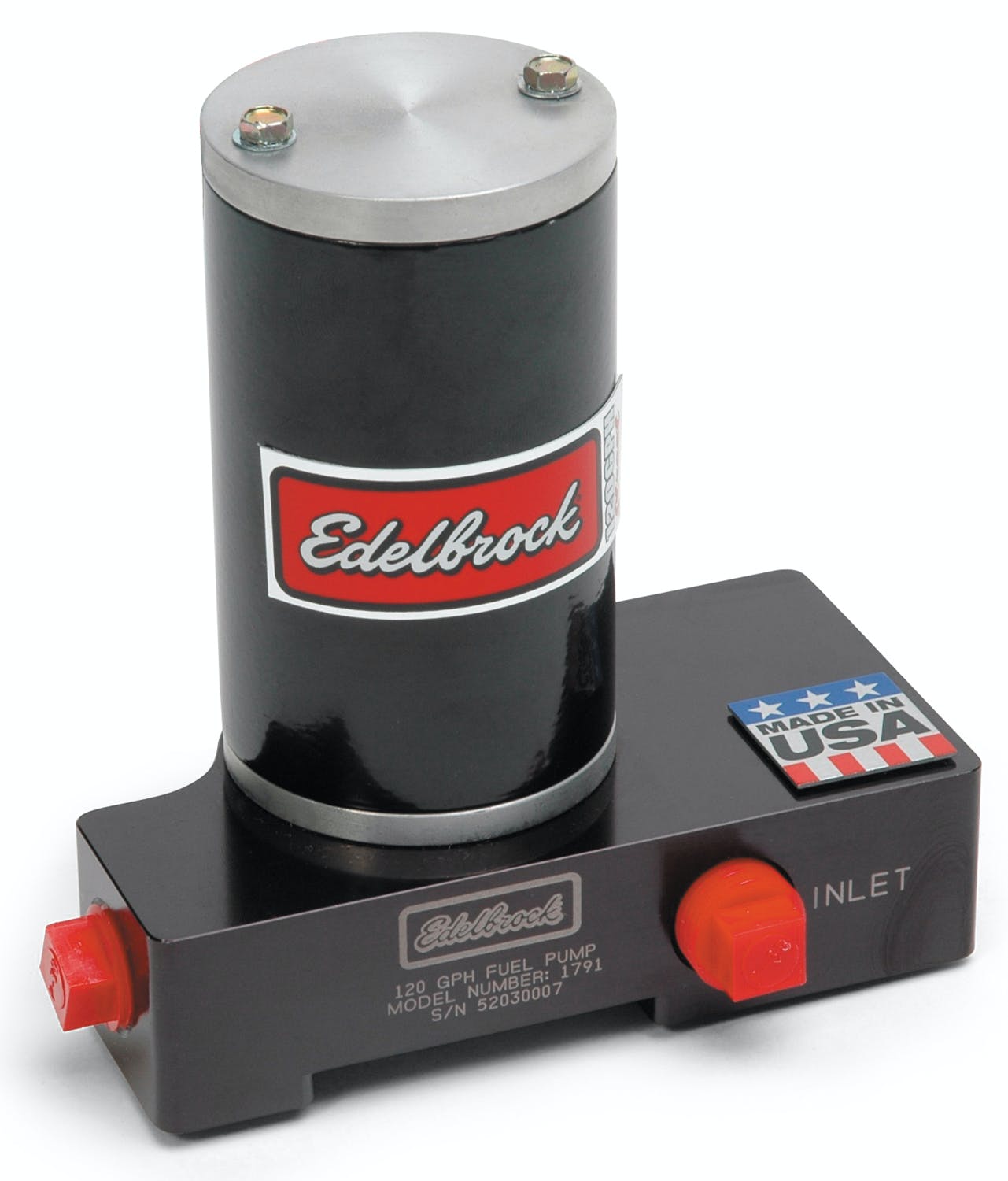 Edelbrock 1791 Quiet-Flo In-Line Black Electric Fuel Pump - 120 GPH