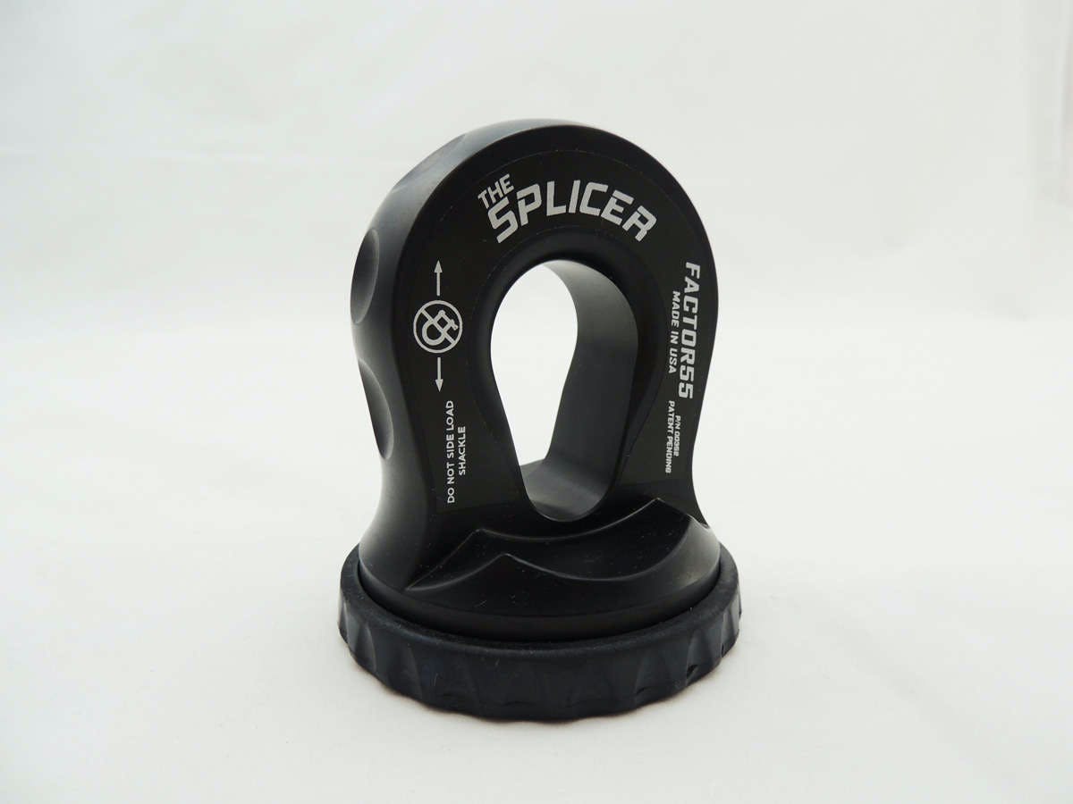 Factor 55 00352-04 Splicer 3/8-1/2 Synthetic Rope Splice-On Shackle Mount - Black