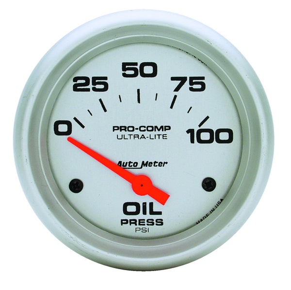AutoMeter Products 4427 Gauge; Oil Pressure; 2 5/8in.; 100psi; Electric; Ultra-Lite