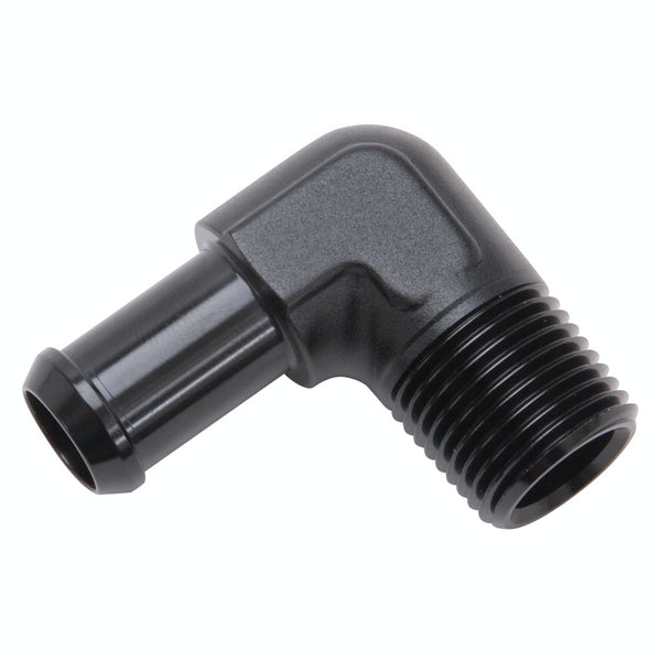 Edelbrock 8178 Heater Hose End Fitting - 90 DEG with 1/2 NPT and 5/8 Barb.