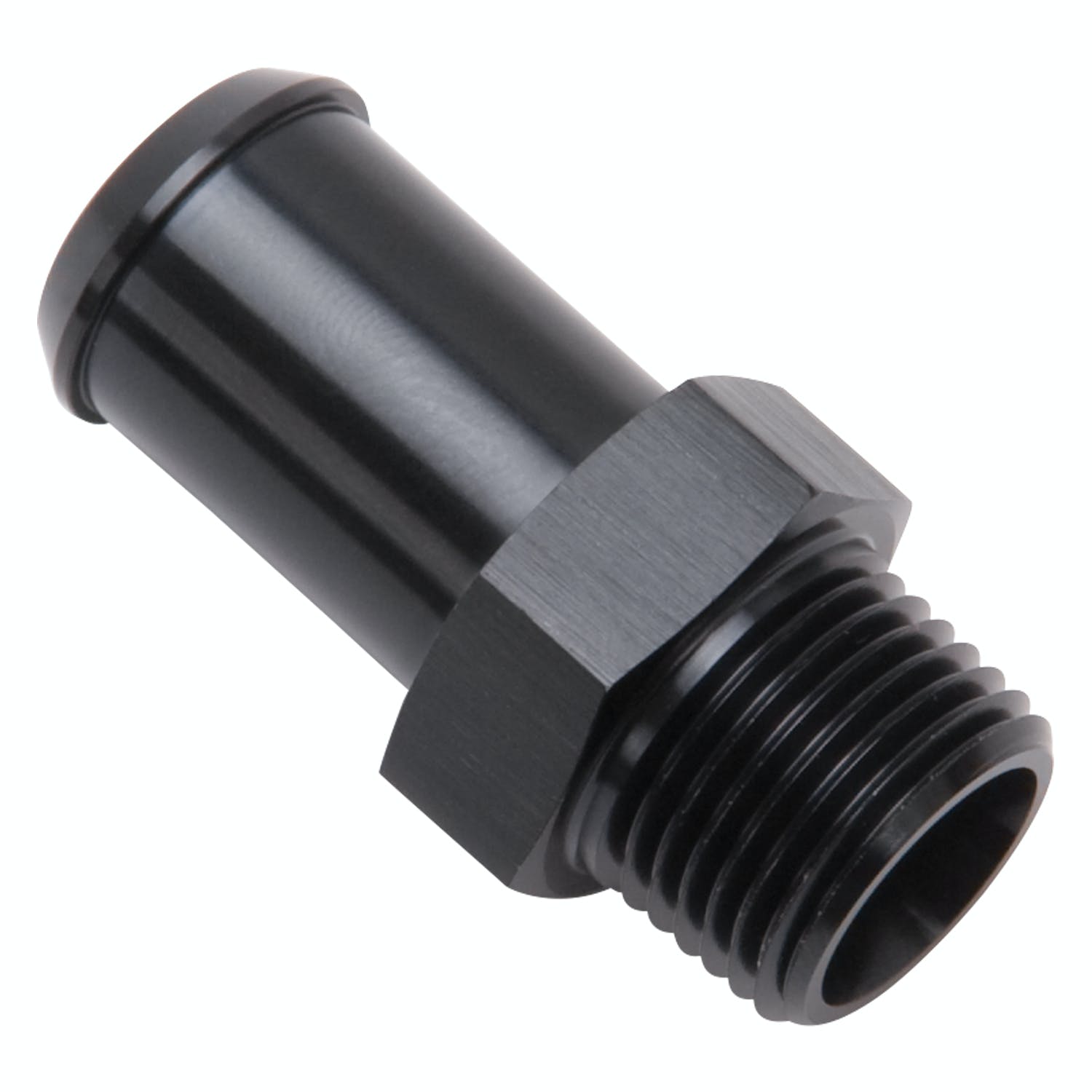 Edelbrock 8187 Heater Hose End Fitting - Straight with 3/8 NPT and 5/8 Barb.