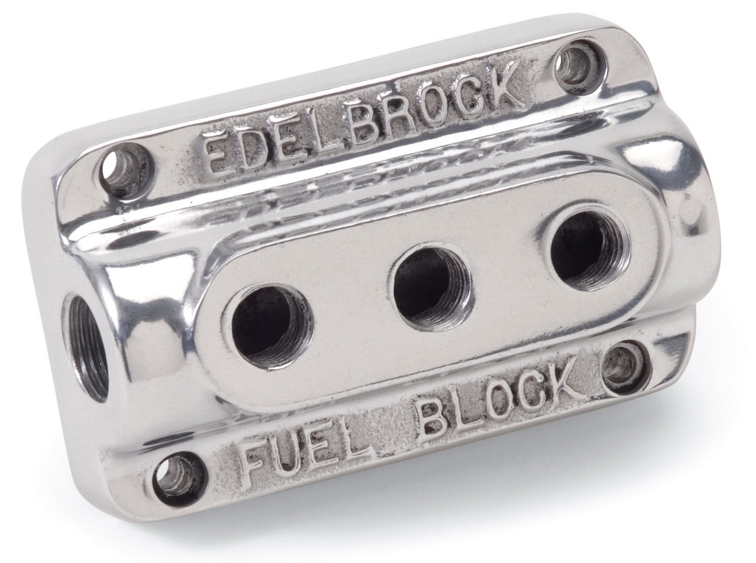 Edelbrock 12851 Polished Triple Outlet Fuel Block Kit