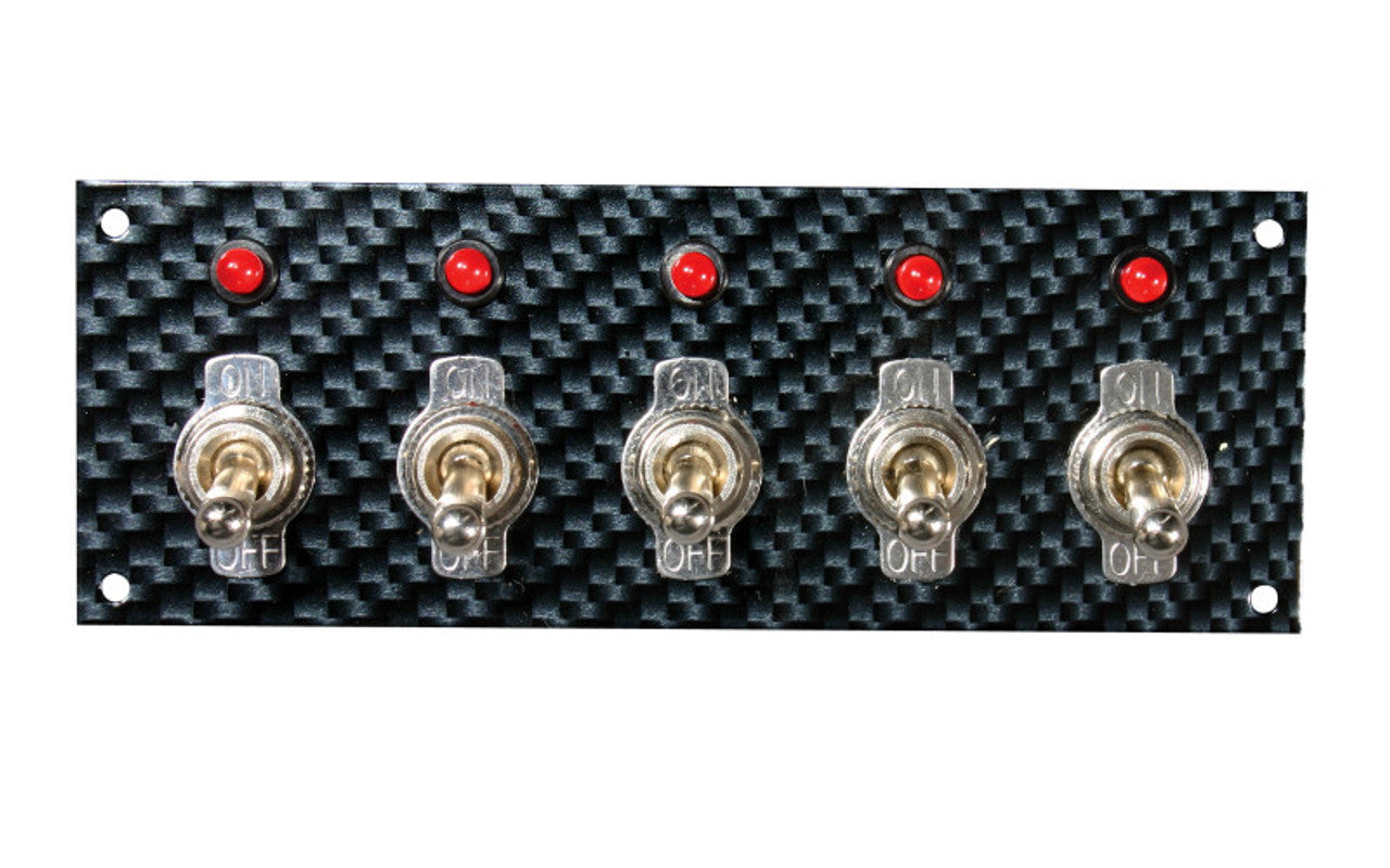 Moroso 74143 Dash-Mount Fiber Design Toggle Switch Panel (1/4 LED)