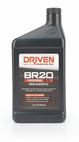 Driven Racing Oil 04346 BR20 Conventional 5W-20 Break-In Motor Oil (1 qt. bottle)
