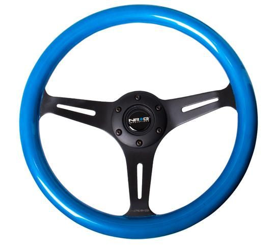 NRG Innovations Steering Wheels Wood Grain ST-015BK-BL