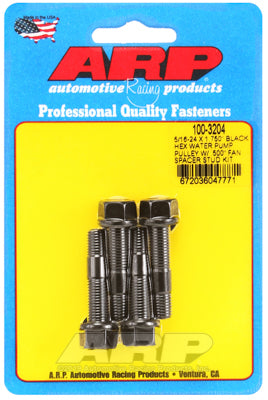 ARP 100-3204 5/16-24 X 1.750 black hex water pump pulley w/ .500 fan spacer stud kit