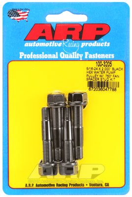 ARP 100-3205 5/16-24 X 2.000 black hex water pump pulley w/ .750 fan spacer stud kit