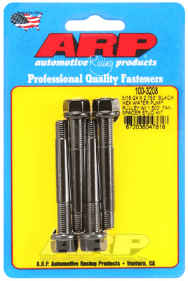 ARP 100-3208 5/16-24 X 2.750 black hex water pump pulley w/ 1.500 fan spacer stud kit