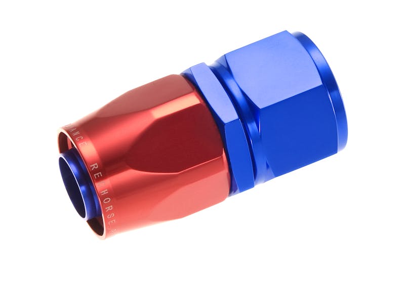 Redhorse Performance 1000-08-1 -08 straight Female Aluminum Hose End - red and blue