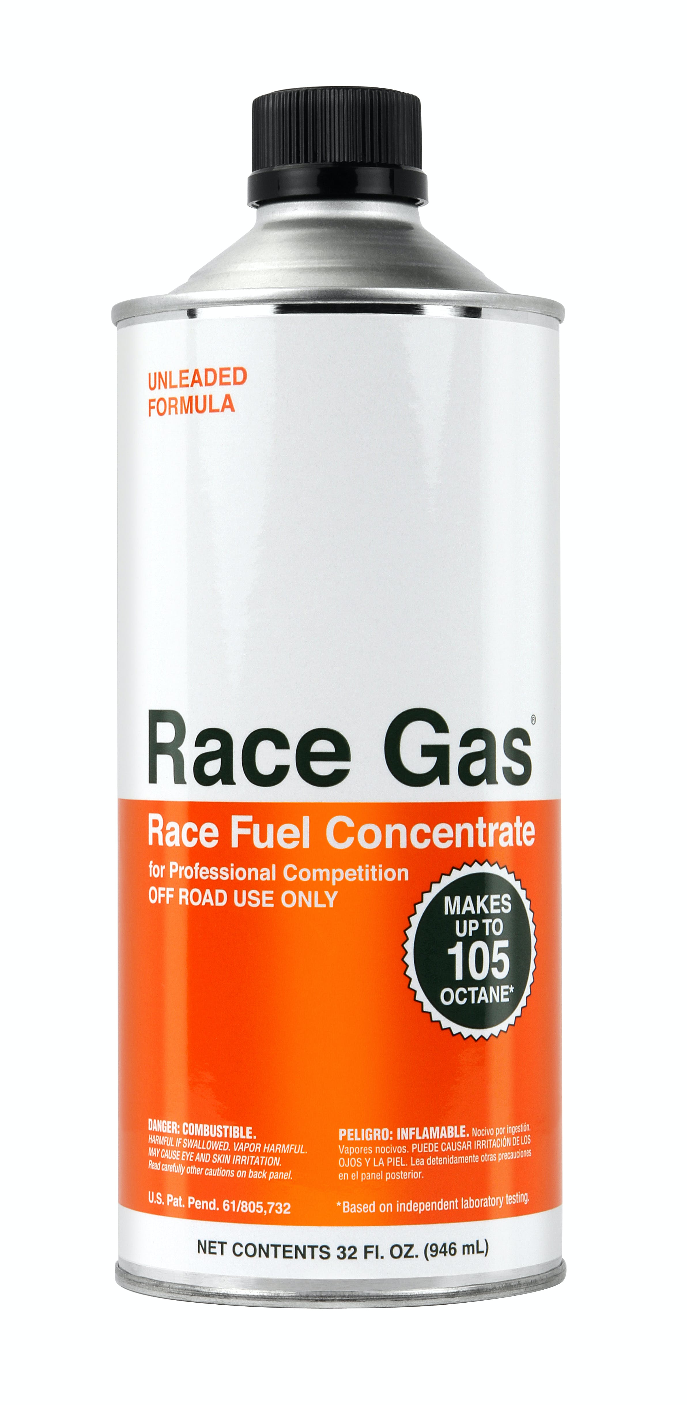 Race Gas 100032 Race Gas® Race Fuel Concentrate (up to 105 Octane, (1) 32-oz. Can)