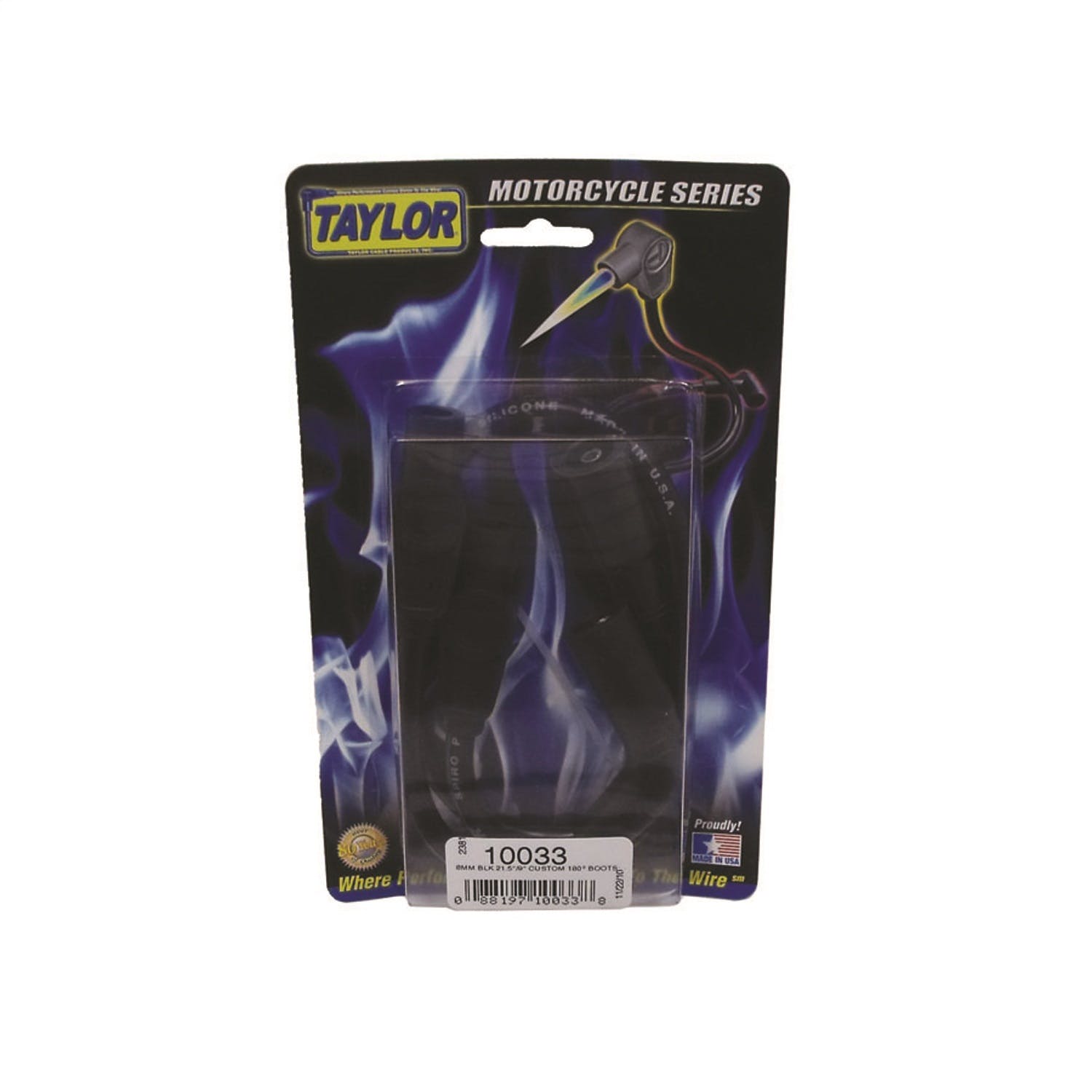 Taylor Cable Products 10033 8mm Spiro-Pro black 21.5/9in custom MC 180