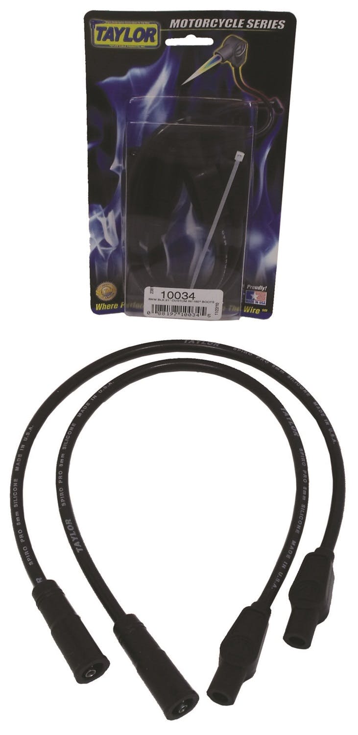 Taylor Cable Products 10034 8mm Spiro-Pro black 21in custom MC 180