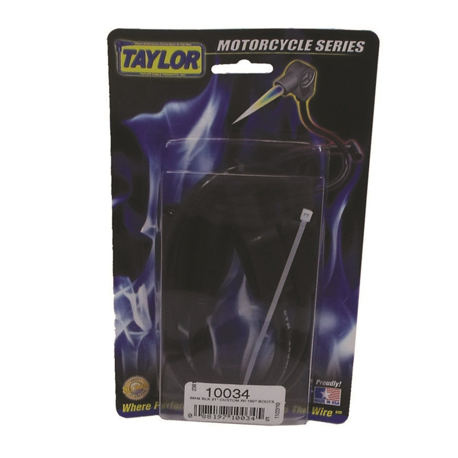 Taylor Cable Products 10034 8mm Spiro-Pro black 21in custom MC 180
