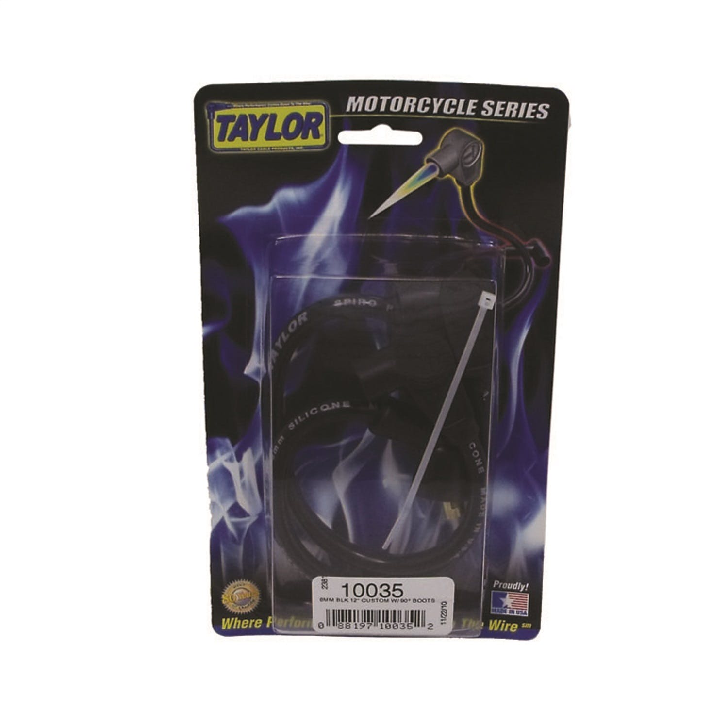 Taylor Cable Products 10035 8mm Spiro-Pro black 12in custom MC 90