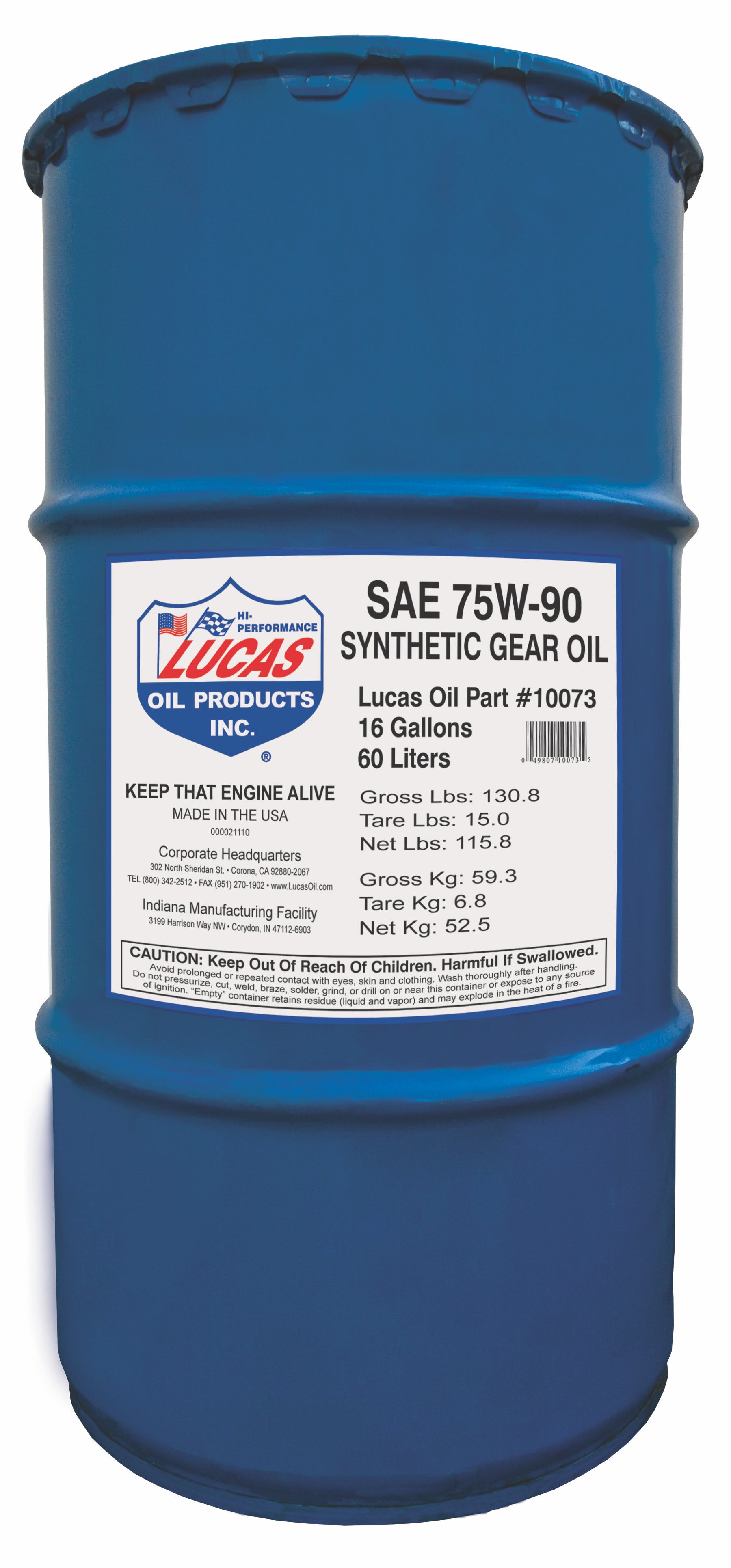 Lucas OIL Synthetic SAE 75W-90 Trans & Diff Lube 10073
