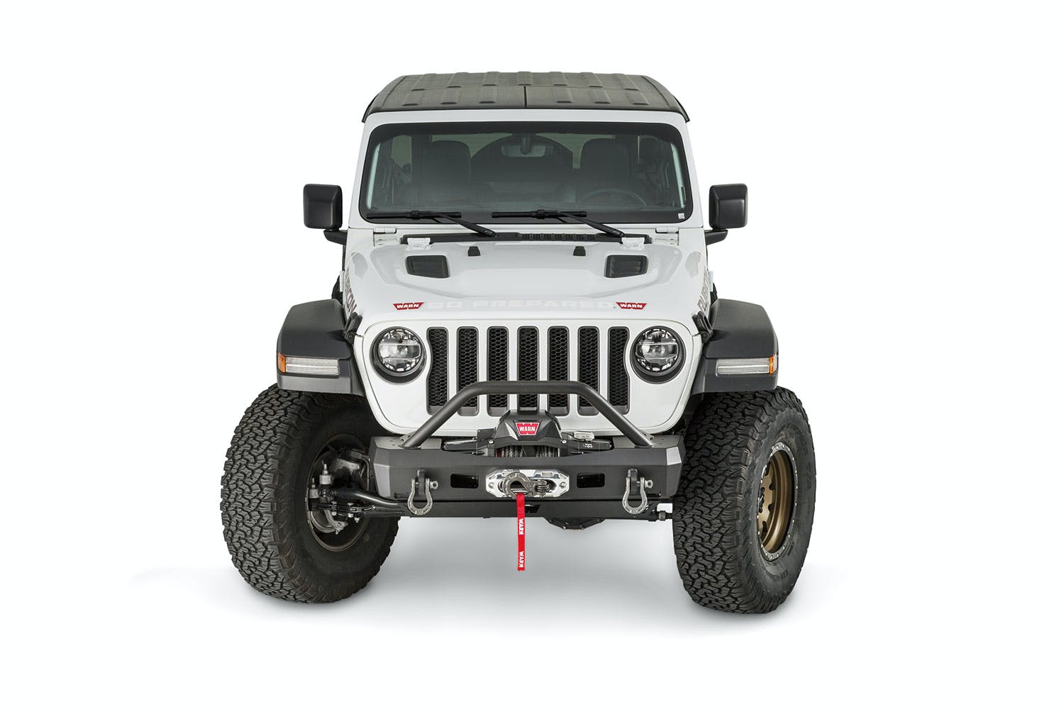 WARN 101330 Winch Ready Elite Series Front Stubby Bumper With Tubular Grille Guard
