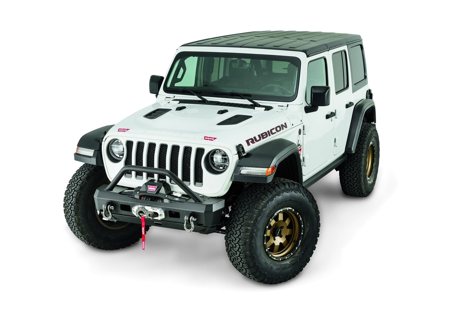 WARN 101330 Winch Ready Elite Series Front Stubby Bumper With Tubular Grille Guard