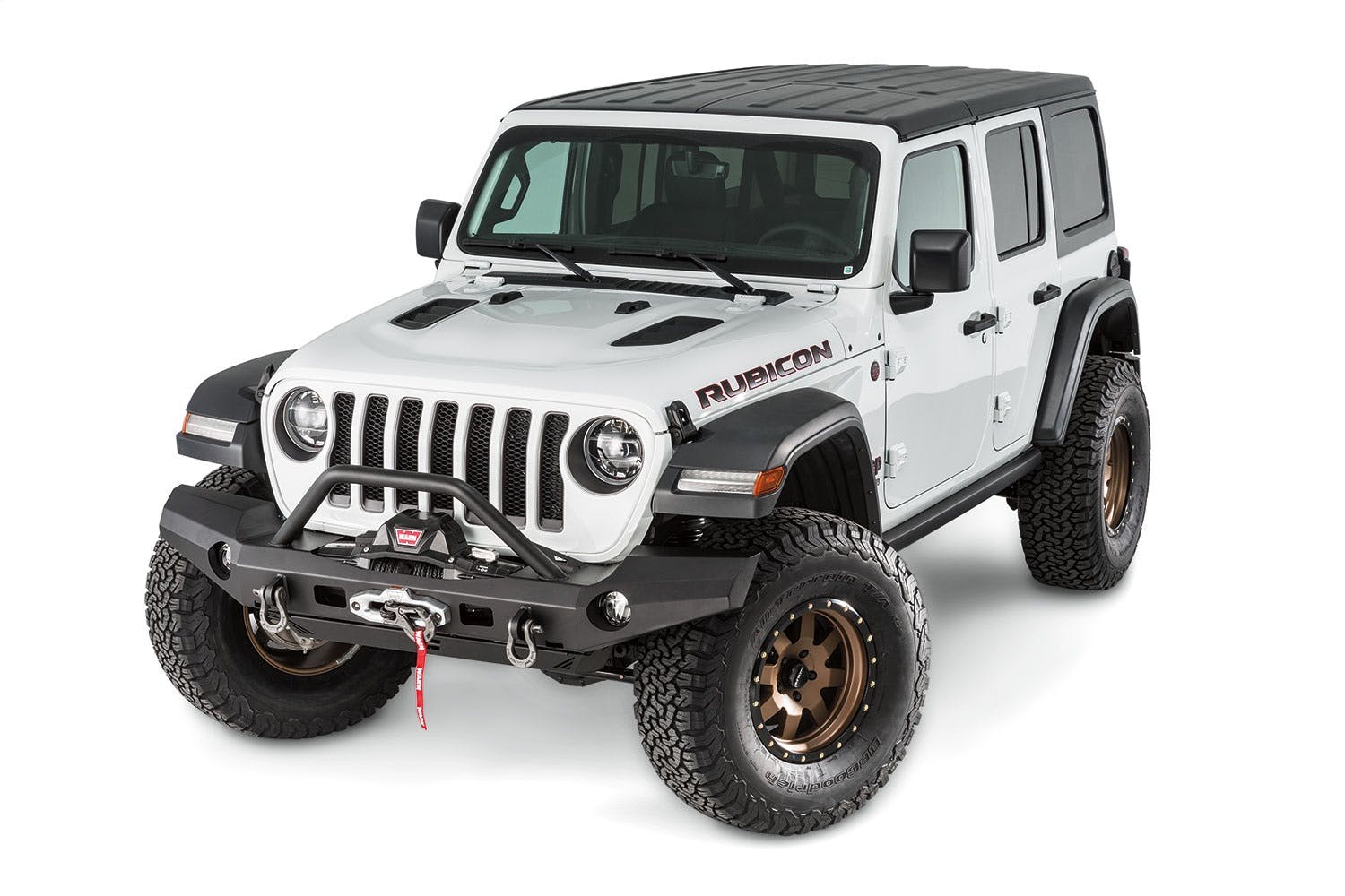 WARN 101337 Winch Ready Elite Series Full Width Front Bumper With Tubular Grille Guard