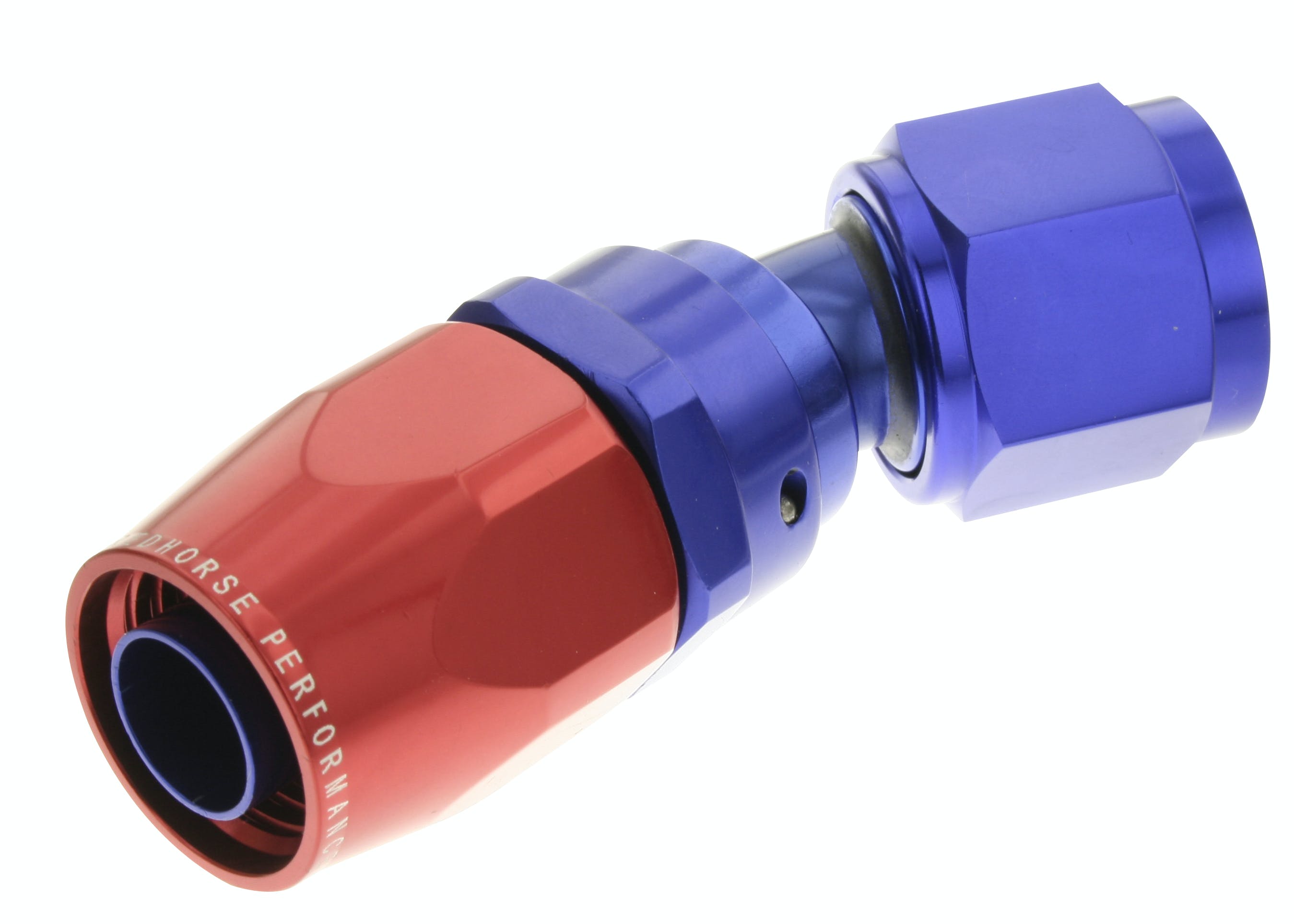 Redhorse Performance 1030-08-1 -08 30 degree Female Aluminum Hose End - red and blue