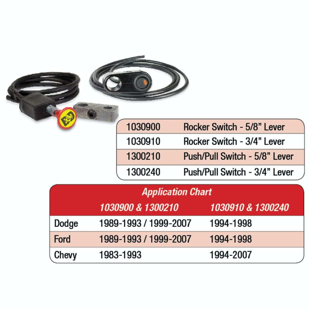 BD Diesel Performance 1030900 Rocker Switch Kit Exhaust Brake