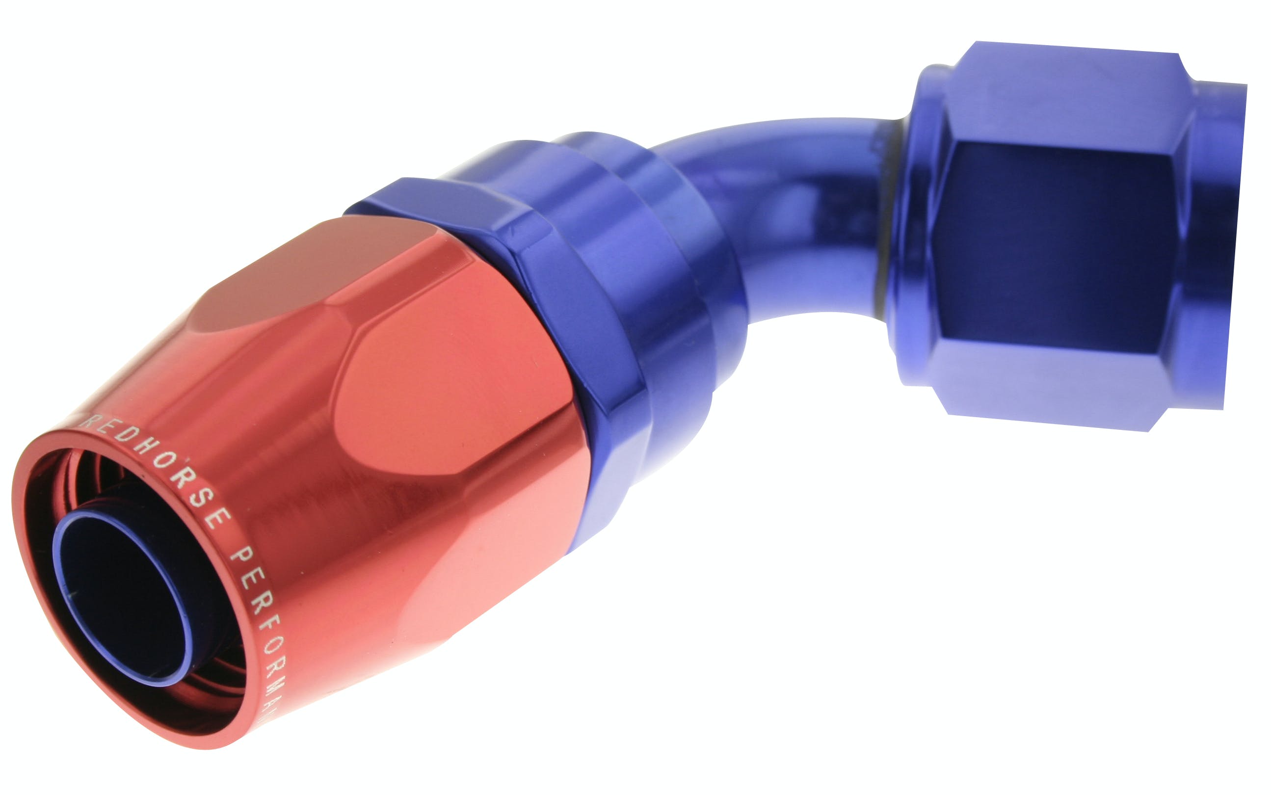 Redhorse Performance 1060-08-1 -08 60 degree Female Aluminum Hose End - red and blue