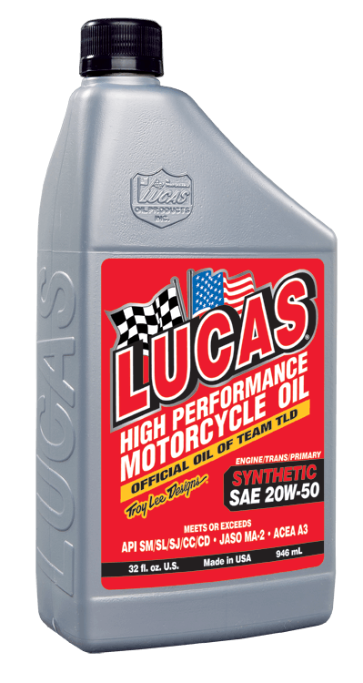 Lucas OIL Synthetic SAE 20W-50 Motorcycle Oil (1 QT) 20702