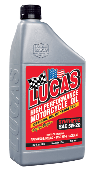 Lucas OIL Synthetic SAE 5W-20 Motorcycle Oil (1 QT) 20704