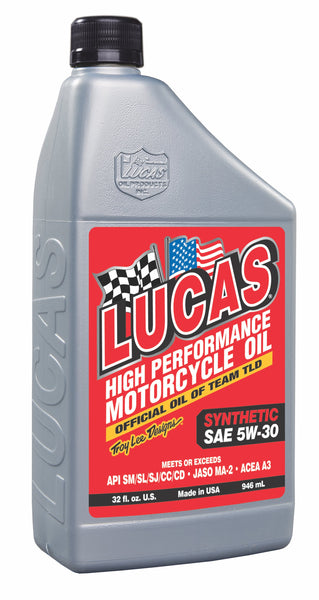 Lucas OIL Synthetic SAE 5W-30 Motorcycle Oil (1 QT) 20706
