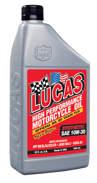 Lucas OIL Synthetic SAE 10W-30 Motorcycle Oil (1 QT) 20708