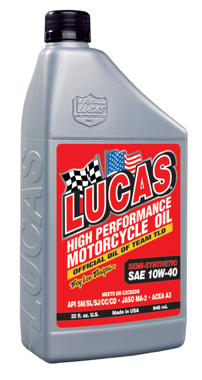 Lucas OIL Semi-Syn SAE 10W-40 Motorcycle Oil (1 QT) 20710