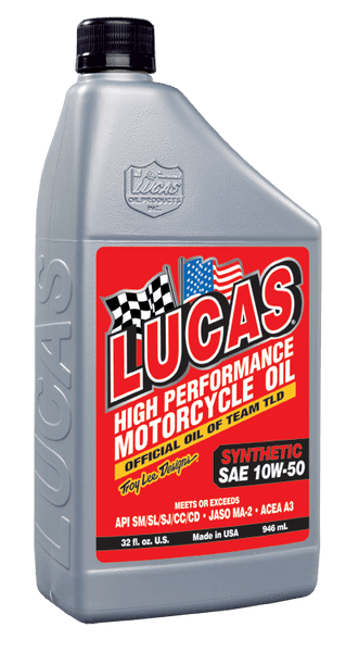 Lucas OIL Synthetic SAE 10W-50 Motorcycle Oil (1 QT) 20716