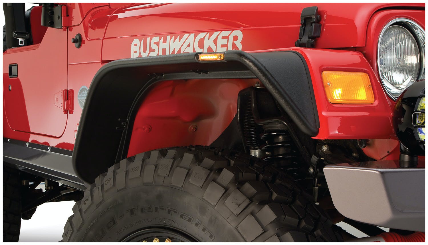 Bushwacker 10920-07 Flat Style Jeep Fender Flares, 4pc