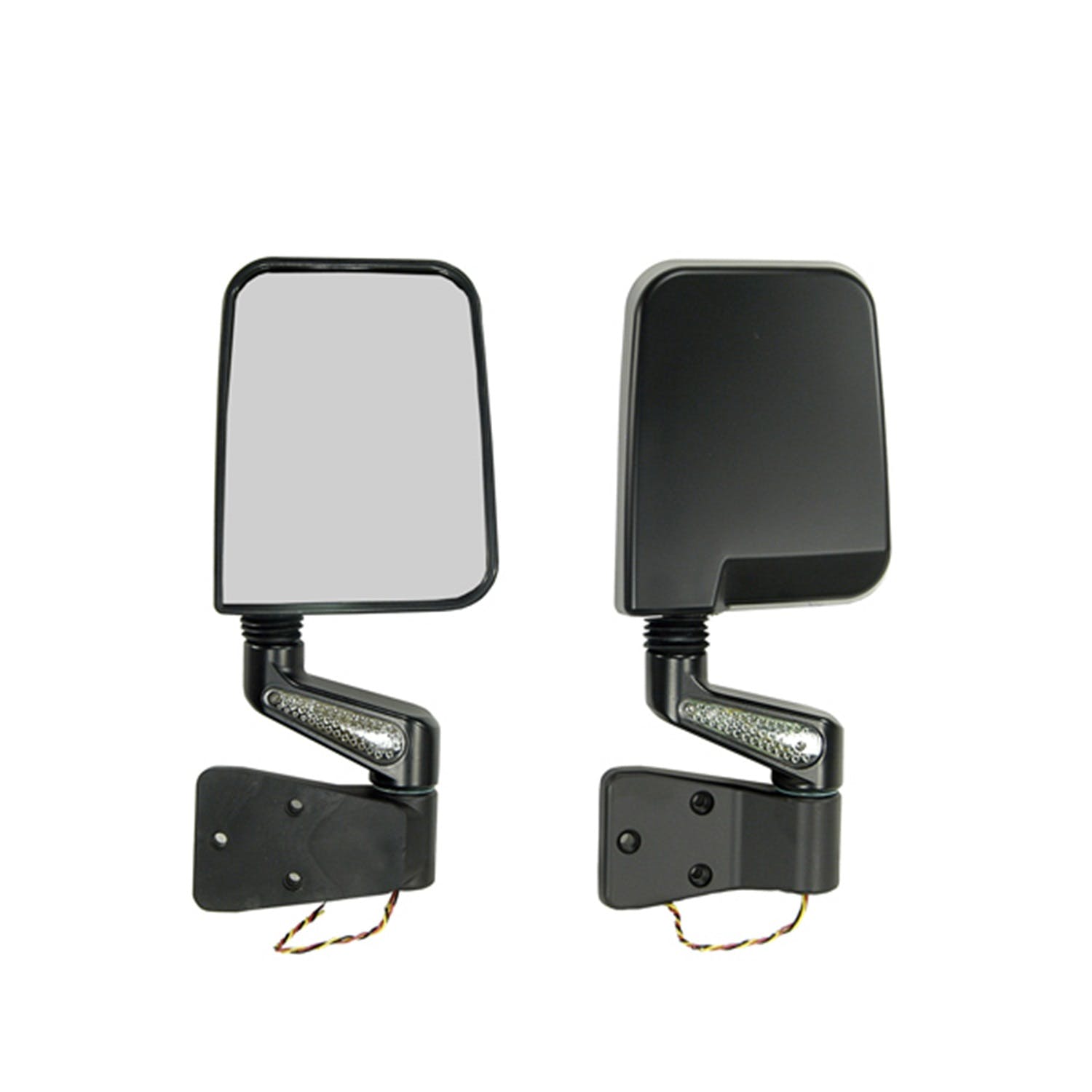 Rugged Ridge 11015.01 Door Mirror Kit; LED Turn Signals; Black; 87-02 Jeep Wrangler YJ/TJ