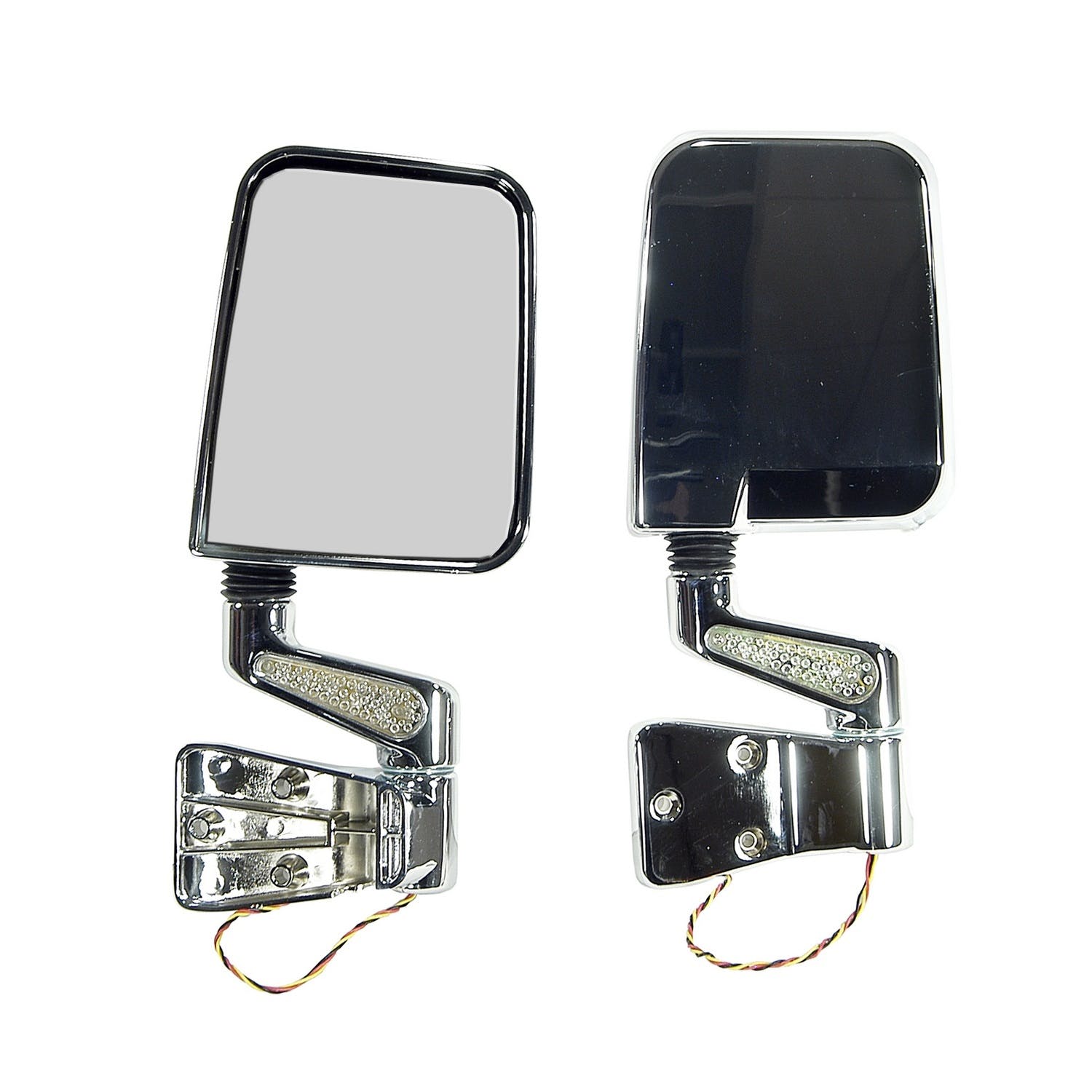 Rugged Ridge 11016.01 Door Mirror Kit; LED Turn Signals; Chrome; 87-02 Jeep Wrangler